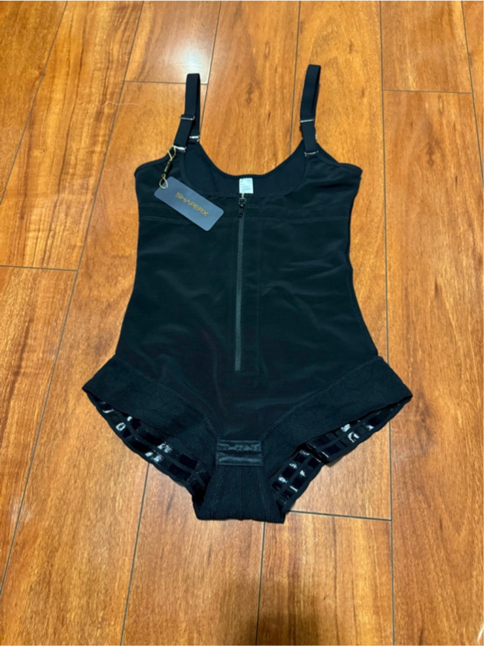 Women's SHAPERX Black Shapewear Bodysuit Size M